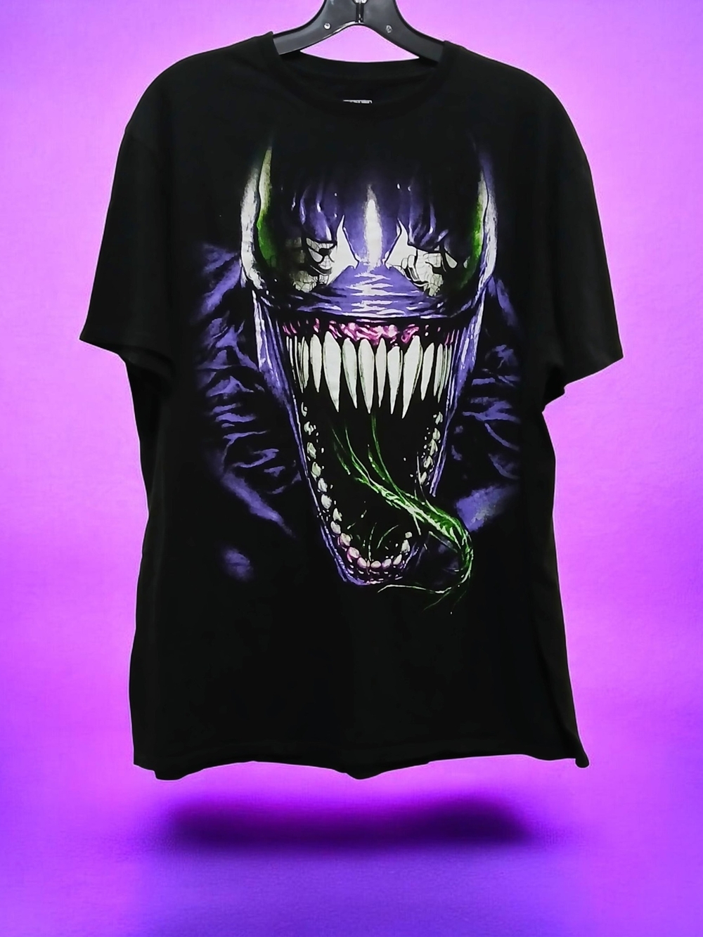 Marvel Venom Graphic XL Tee in Black with Purple & Green Accents